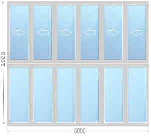 Холодное панорамное остекление 6 метров 