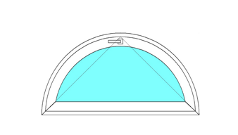  Арочное откидное окно  размер 1300*650 